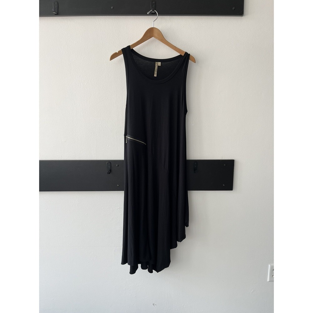 comfy USA women's asymmetrical black tank dress. XS. Whimsigoth Witchy Grunge